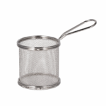 RVS mini snackmandje met handvat voor friet en snacks