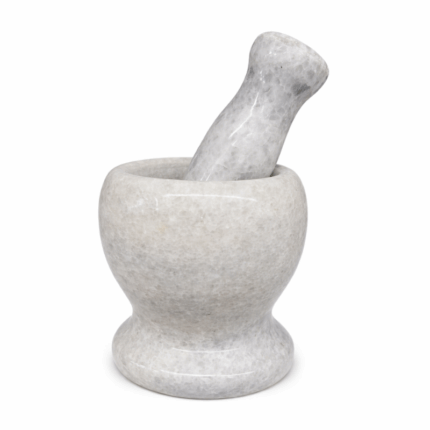 Marmeren vijzel met stamper voor het malen van kruiden en specerijen