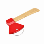 Pizzasnijder met rolmes en bamboe handvat in zwart design