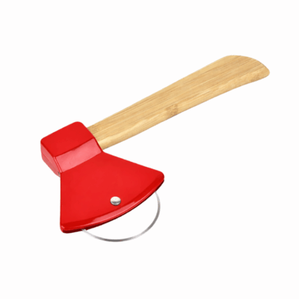 Pizzasnijder met rolmes en bamboe handvat in zwart design