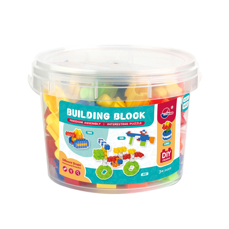 83646A72961 Speelgoed bouwblokken emmer 96 stuks kleurrijke kinder bouwset