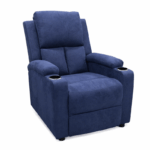 Relaxfauteuil met Bekerhouders – Navy - Afbeelding 2