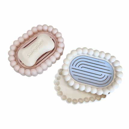 Zeepbakje met ribbelrand en waterafvoer in diverse kleuren