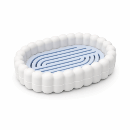 Zeepbakje met ribbelrand en waterafvoer in diverse kleuren