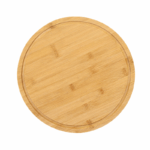 Ronde bamboe serveerplank met sapgeul Ø 28 cm
