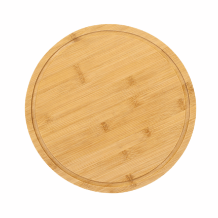 Ronde bamboe serveerplank met sapgeul Ø 28 cm
