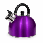 Outdoor Connection paarse RVS fluitketel 2.5 liter met zwarte handgreep