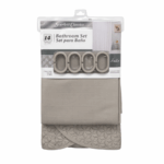Scarlett Classics douchegordijn en badmat set met 12 ringen voor badkamer. - beige