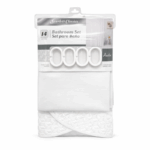 Scarlett Classics douchegordijn en badmat set met 12 ringen voor badkamer. - wit