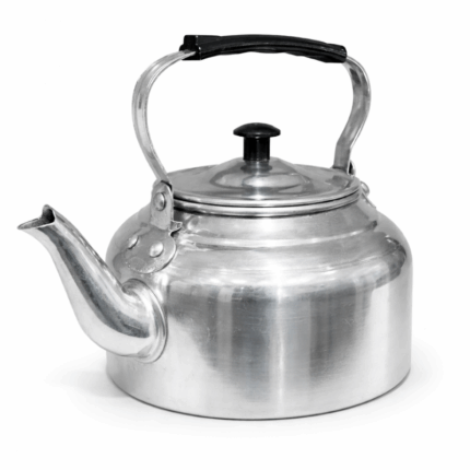 Aluminium waterketel 18 cm met zwarte handgreep en schenktuit