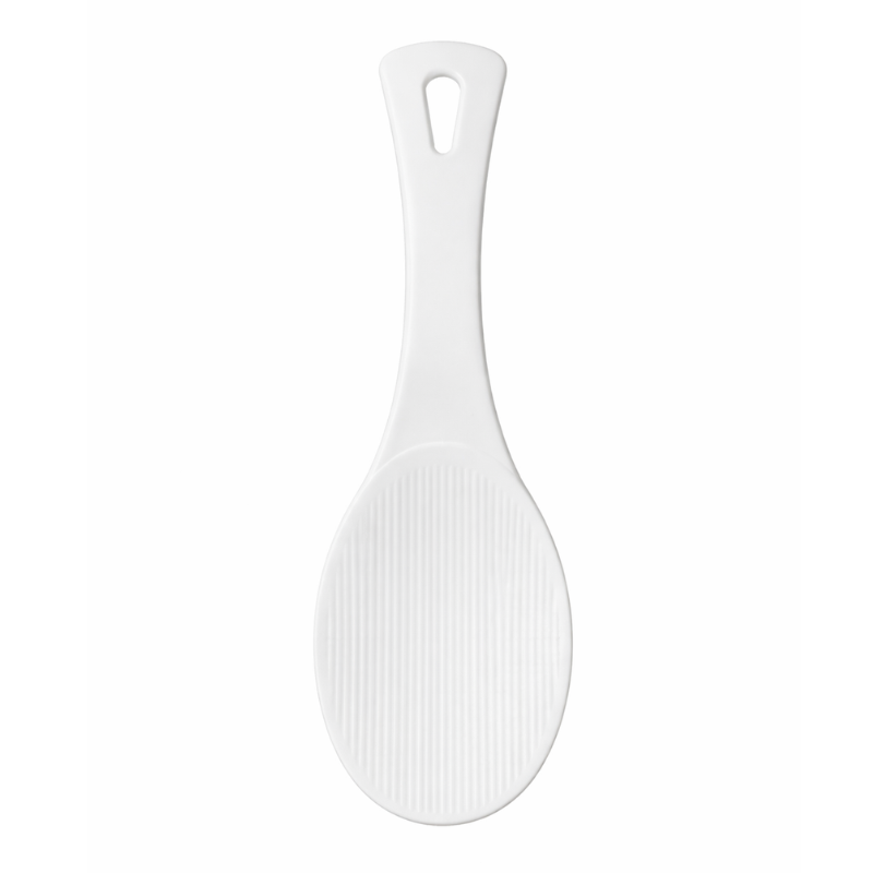 EY780 witte rijstlepel met antikleef structuur en ophangoog