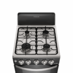 Frigidaire zwart gasfornuis 4 branders 20 inch met oven en draaiknoppen