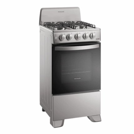 Frigidaire grijs gasfornuis 4 branders 20 inch met oven en draaiknoppen