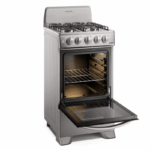 Frigidaire grijs gasfornuis 4 branders 20 inch met oven en draaiknoppen