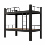 metalen zwart stapelbed met ladder en veiligheidshek 200x90x180 cm