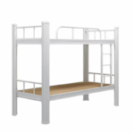 wit metalen stapelbed met ladder en veiligheidshek 200x90x180 cm