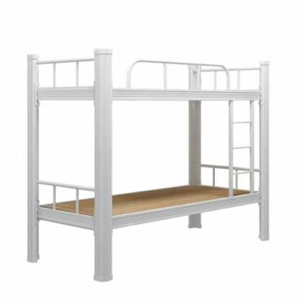 wit metalen stapelbed met ladder en veiligheidshek 200x90x180 cm