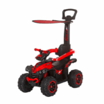 kinder loopauto quad met duwstang en zonnescherm Rood