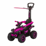 kinder loopauto quad met duwstang en zonnescherm Rose
