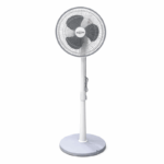 Shenlian staande ventilator 12 inch grijs met ronde voet en beschermrooster