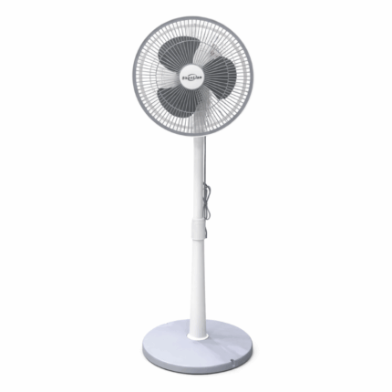 Shenlian staande ventilator 12 inch grijs met ronde voet en beschermrooster