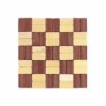 Vierkante houten onderzetter 14x14 cm met mozaïek blokpatroon hittebestendig