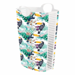 Life Story wasmand 58 liter met kleurrijke toekan vogelprint en handgrepen