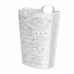 Life Story wasmand 58 liter met kledingprint en ventilatiesleuven
