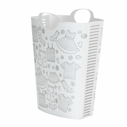 Life Story wasmand 58 liter met kledingprint en ventilatiesleuven