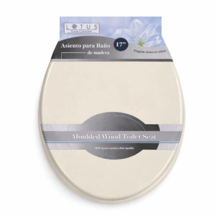 Lotus MDF houten toiletbril beige 17 inch moulded wood toilet seat