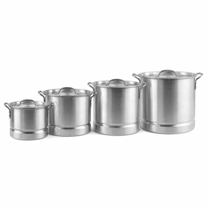 Lotus Aluminium Soeppotten Set 4 Delig met Deksel 8QT 12QT 16QT 20QT