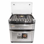 Milexus gasfornuis 30 inch met 5 branders en dubbele ovens in RVS