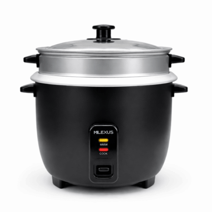 Milexus Rijstkoker 2.2L Zwart – Rijstkoker & Stomer met Warmhoudfunctie