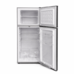 Milexus 7.2 Cu.Ft. koelkast met vriezer boven in donkergrijs design.