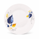 Lotus porseleinen dinerbord 9 inch wit met blauw en gele bladprint