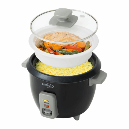 Premium Levella rijstkoker 3 kopjes PRC0635B met stoomfunctie zwart