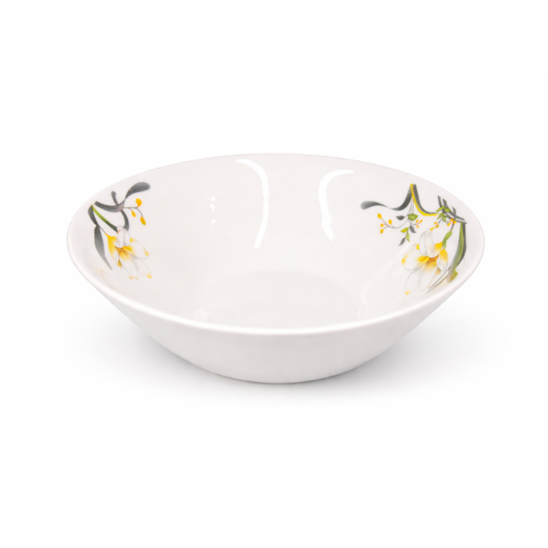 SB755 Lotus porseleinen soepkom 7 inch wit met bloemenprint binnenzijde