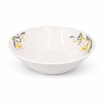 Lotus porseleinen soepkom 8 inch wit met bloemenprint binnenzijde