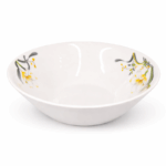 Lotus porseleinen soepkom 9 inch wit met bloemenprint binnenzijde