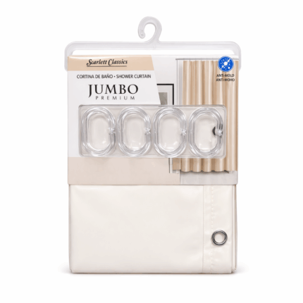 Scarlett Classics beige douchegordijn set 180 x 200 cm met haken