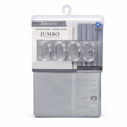 Scarlett Classics grijs douchegordijn set 180 x 200 cm met haken