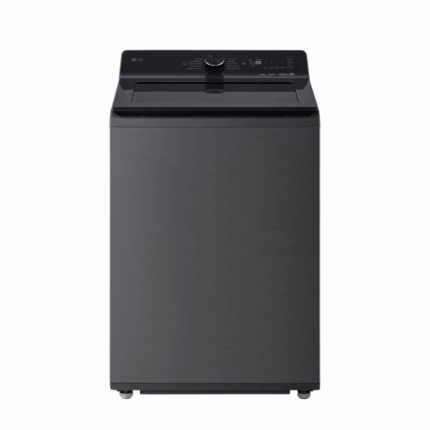 zwarte LG wasautomaat van 25 kg met knop functie