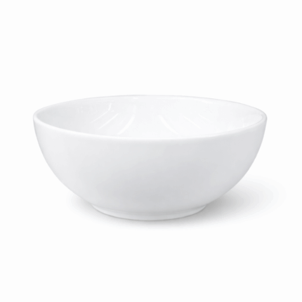 Witte soepkom 6 inch met diepe ronde vorm op witte achtergrond