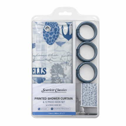 Scarlett Classics douchegordijn met kleurrijke print 178×183 cm inclusief 12 haken.