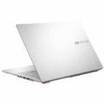 ASUS VivoBook Go 15.6 inch laptop zilver achterkant schuin