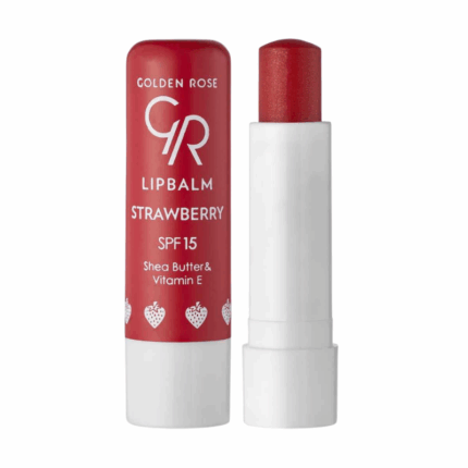Golden Rose Lip Balm Strawberry SPF15 hydrateert en beschermt je lippen tegen de zon. Met heerlijke aardbeiensmaak voor zachte, verzorgde lippen.