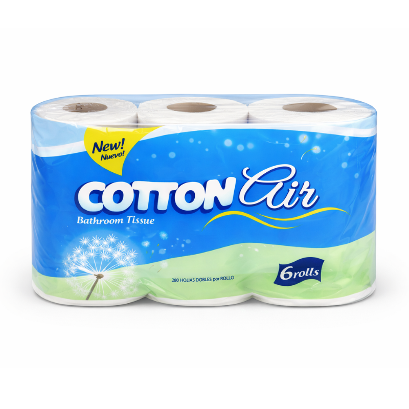 91005060000 Cotton Air toiletpapier 6 rollen 280 vellen per rol