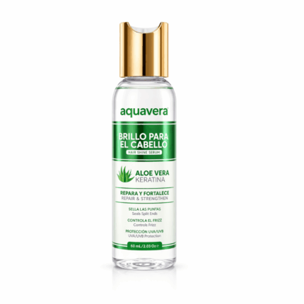 Aquavera Hair Aloe Vera 60 ml haarserum met aloë vera en keratine glans serum verpakking productfoto