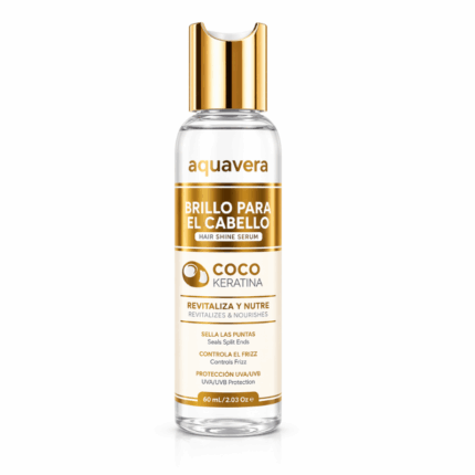 Aquavera Hair Shine Coco 60 ml haarserum met kokos en keratine glans serum verpakking productfoto