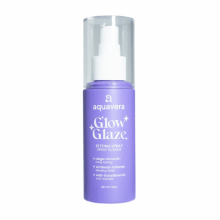 Aquavera Glow Glaze Setting Spray 90 ml make-up fixing spray met glow finish verpakking productfoto